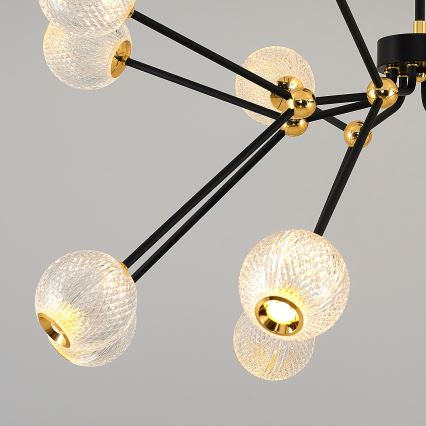 Lampa wisząca LED na pręcie GELA 16xLED/5W/230V 3000K czarny/złoty