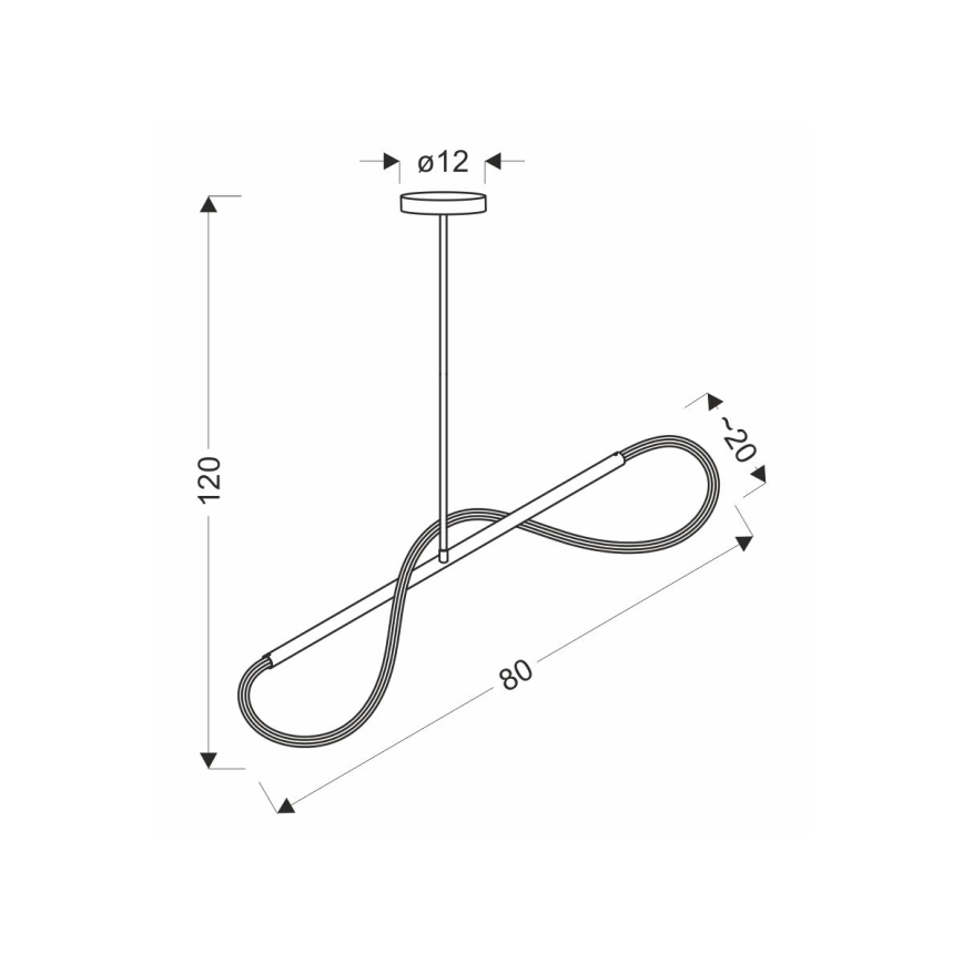 Lampa wisząca LED na przewodzie SUPREME LED/18W/230V 80 cm złota