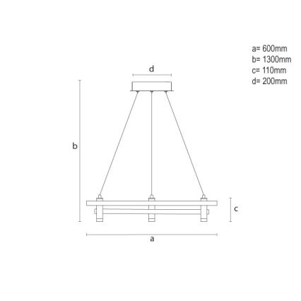LED Ściemnialny żyrandol na lince LED/100W/230V 3000-6500K śr. 60 cm + zdalne sterowanie