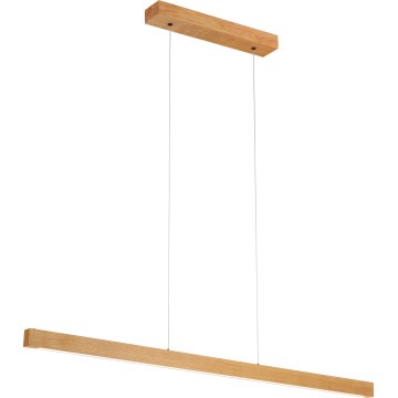 Lampa wisząca LED VERDE na linkach, 18 W, 230 V, 3000 K, 106 cm, dąb