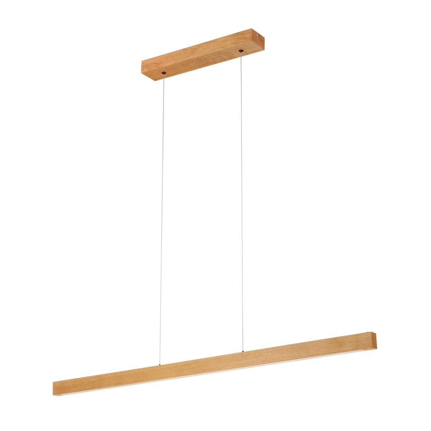 Lampa wisząca LED VERDE na linkach, 18 W, 230 V, 3000 K, 106 cm, dąb