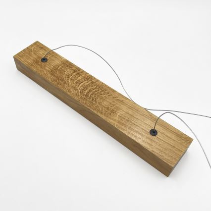 Lampa wisząca LED VERDE na linkach, 18 W, 230 V, 3000 K, 106 cm, dąb