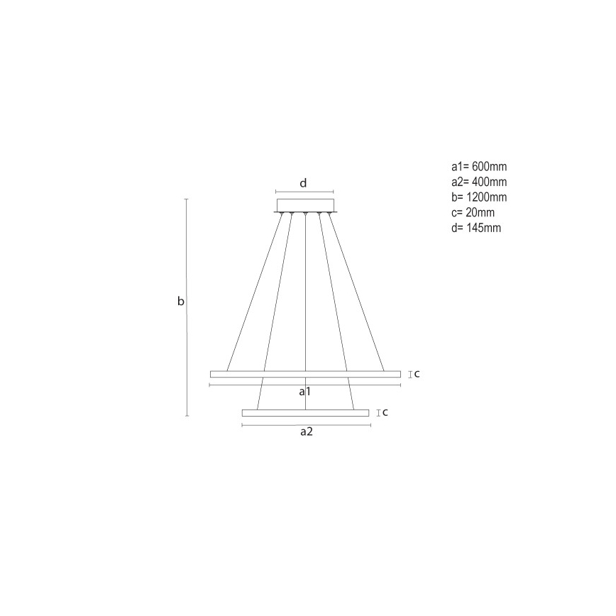 LED ściemnialny żyrandol na przewodzie LED/55W/230V 3000-6500K śr. 60 cm + pilot zdalnego sterowania