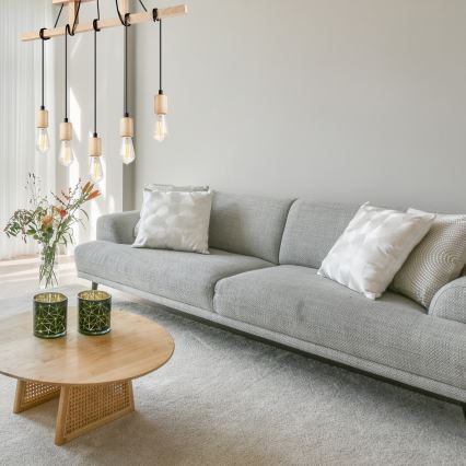 Lampa wisząca na linkach LEON 5xE27/60W/230V buk