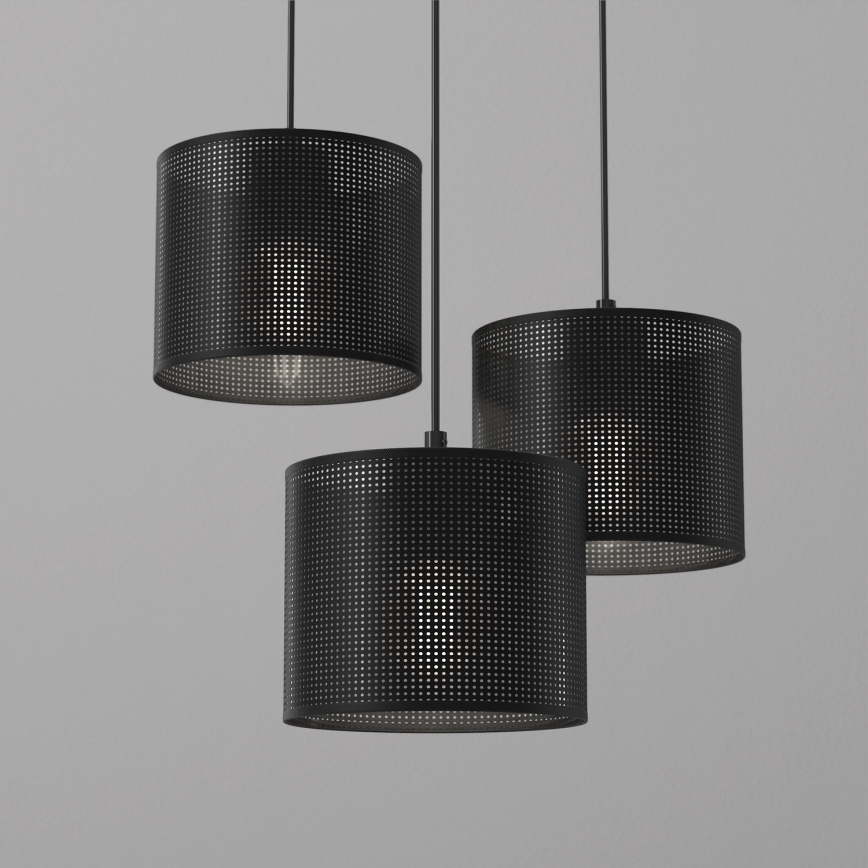 Lampa wisząca na linkach LOFT SHADE 3xE27/60W/230V czarna