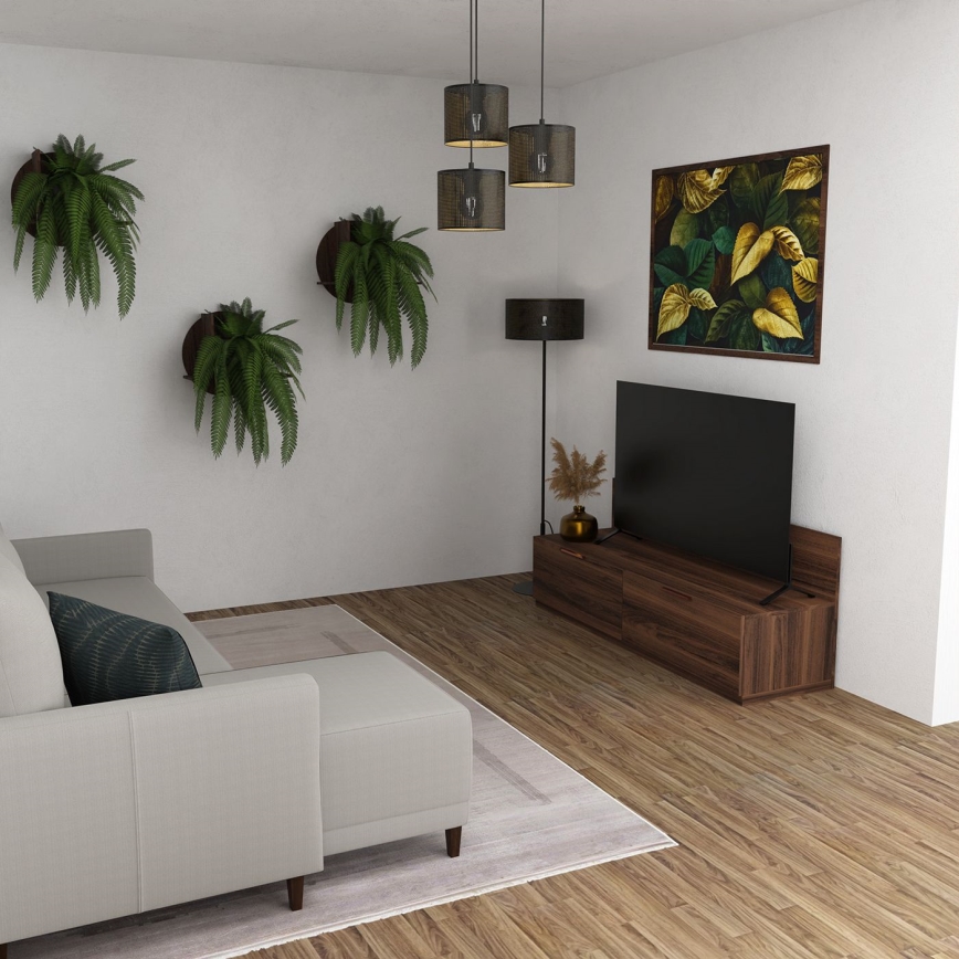 Lampa wisząca na linkach LOFT SHADE 3xE27/60W/230V czarny/złoty
