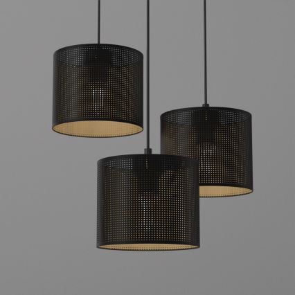 Lampa wisząca na linkach LOFT SHADE 3xE27/60W/230V czarny/złoty