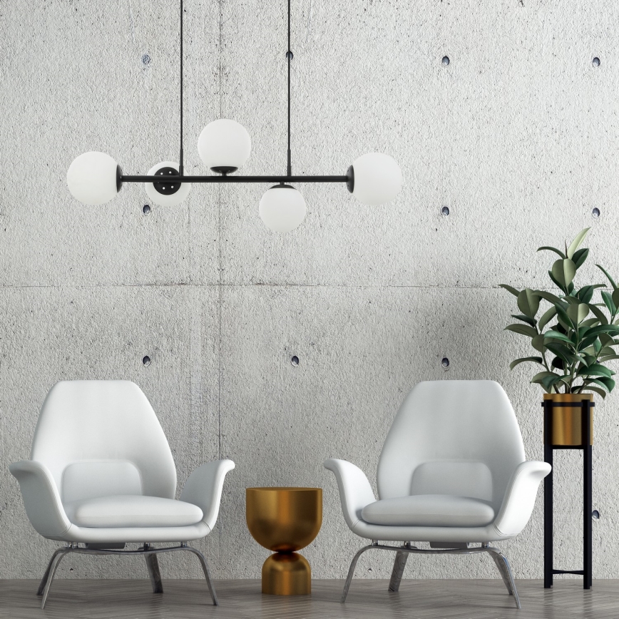 Lampa wisząca MADDIE 5xE14/5W/230V czarna
