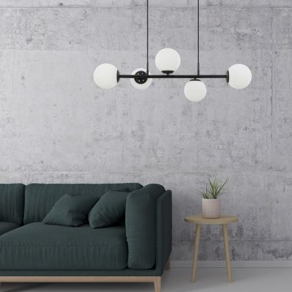 Lampa wisząca MADDIE 5xE14/5W/230V czarna
