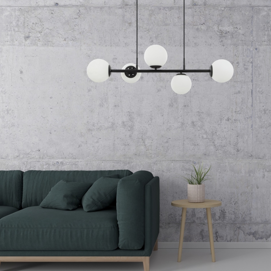Lampa wisząca MADDIE 5xE14/5W/230V czarna