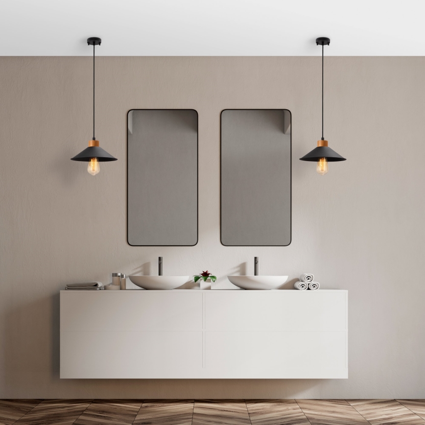 Lampa wisząca MANAVGAT 1xE27/40W/230V czarna/brązowa
