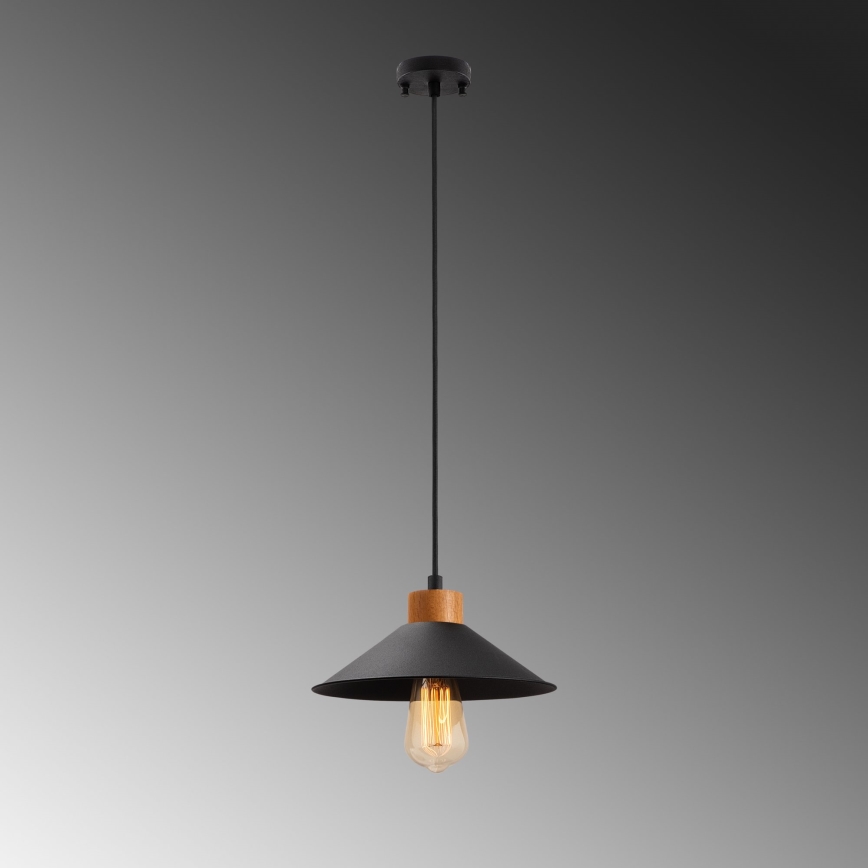 Lampa wisząca MANAVGAT 1xE27/40W/230V czarna/brązowa