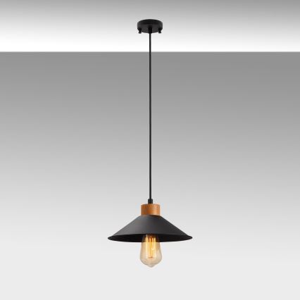 Lampa wisząca MANAVGAT 1xE27/40W/230V czarna/brązowa