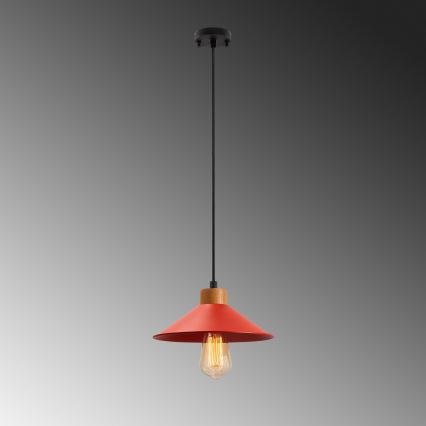 Lampa wisząca MANAVGAT 1xE27/40W/230V czerwona/brązowa