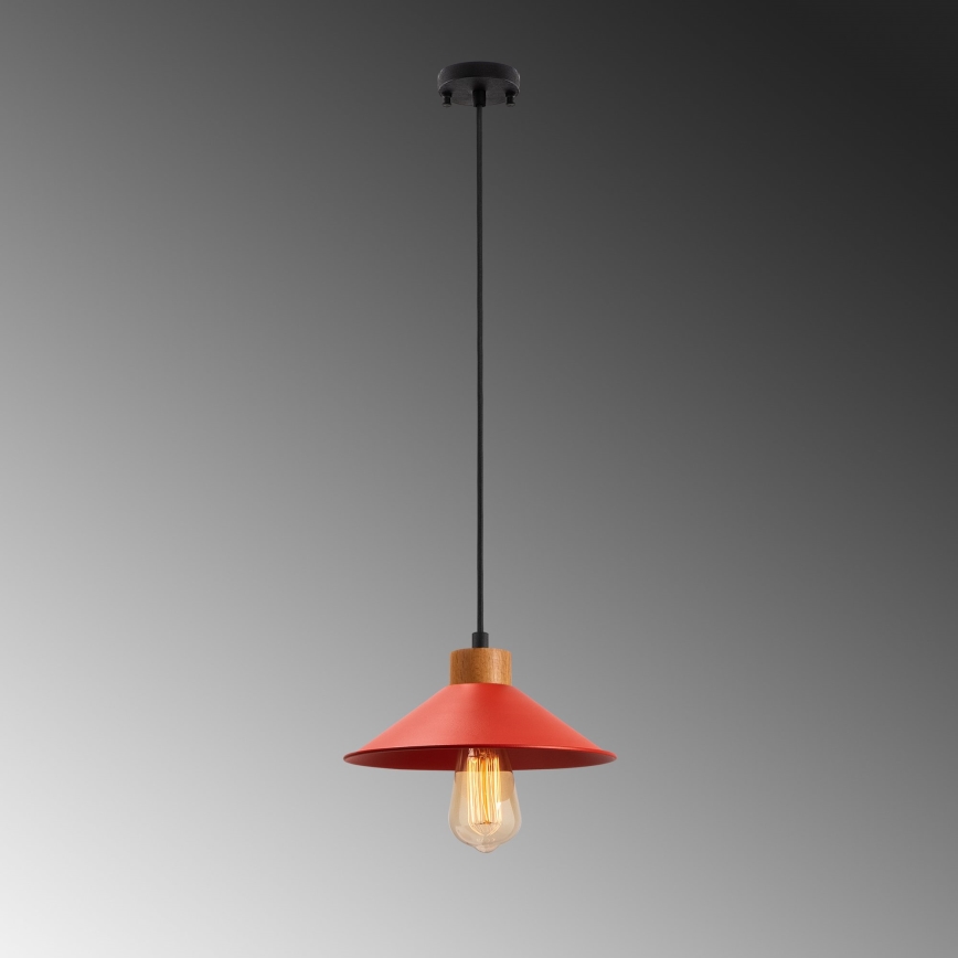 Lampa wisząca MANAVGAT 1xE27/40W/230V czerwona/brązowa