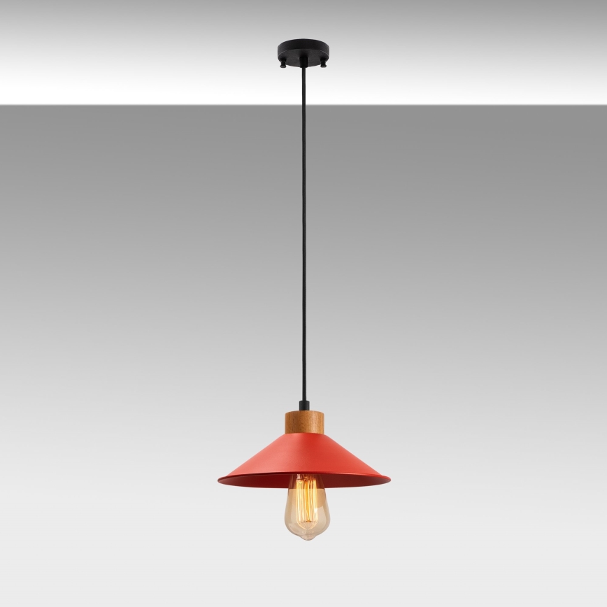 Lampa wisząca MANAVGAT 1xE27/40W/230V czerwona/brązowa