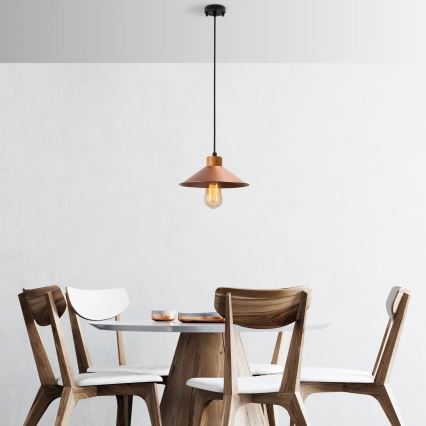 Lampa wisząca MANAVGAT 1xE27/40W/230V miedź / brąz