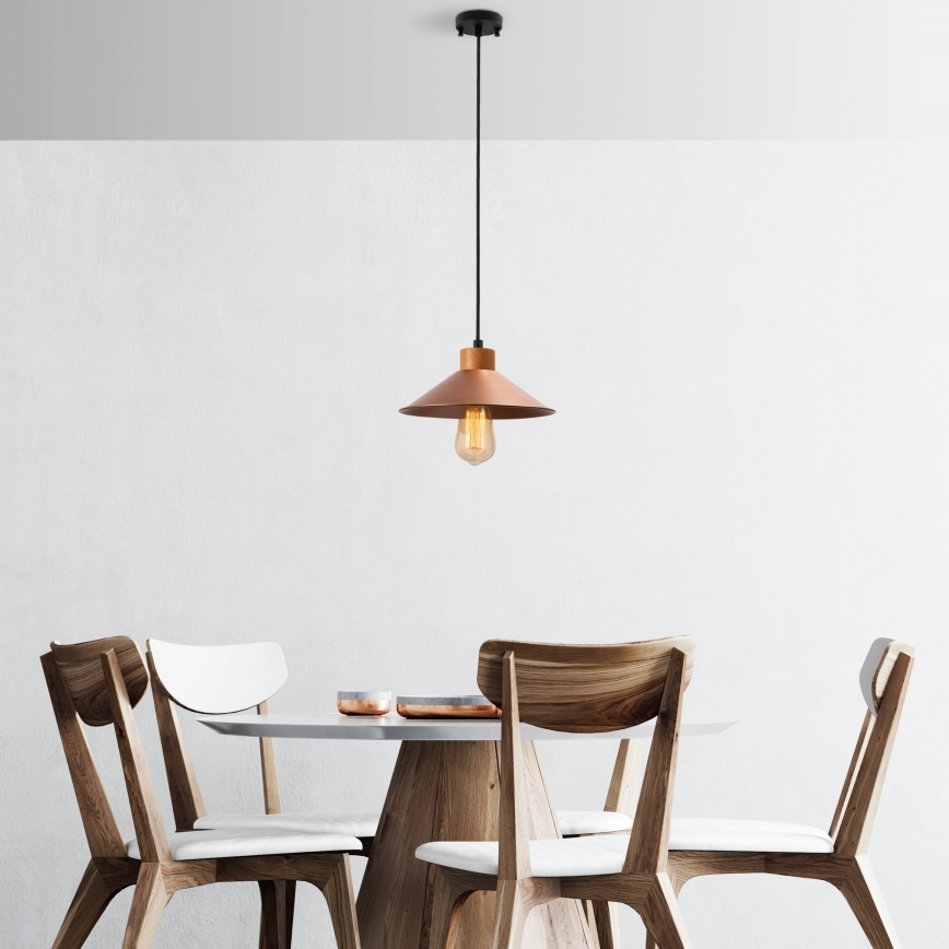 Lampa wisząca MANAVGAT 1xE27/40W/230V miedź / brąz