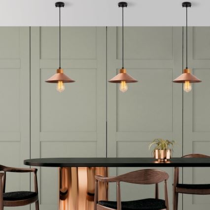 Lampa wisząca MANAVGAT 1xE27/40W/230V miedź / brąz