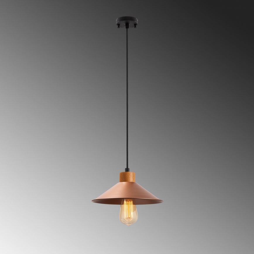 Lampa wisząca MANAVGAT 1xE27/40W/230V miedź / brąz