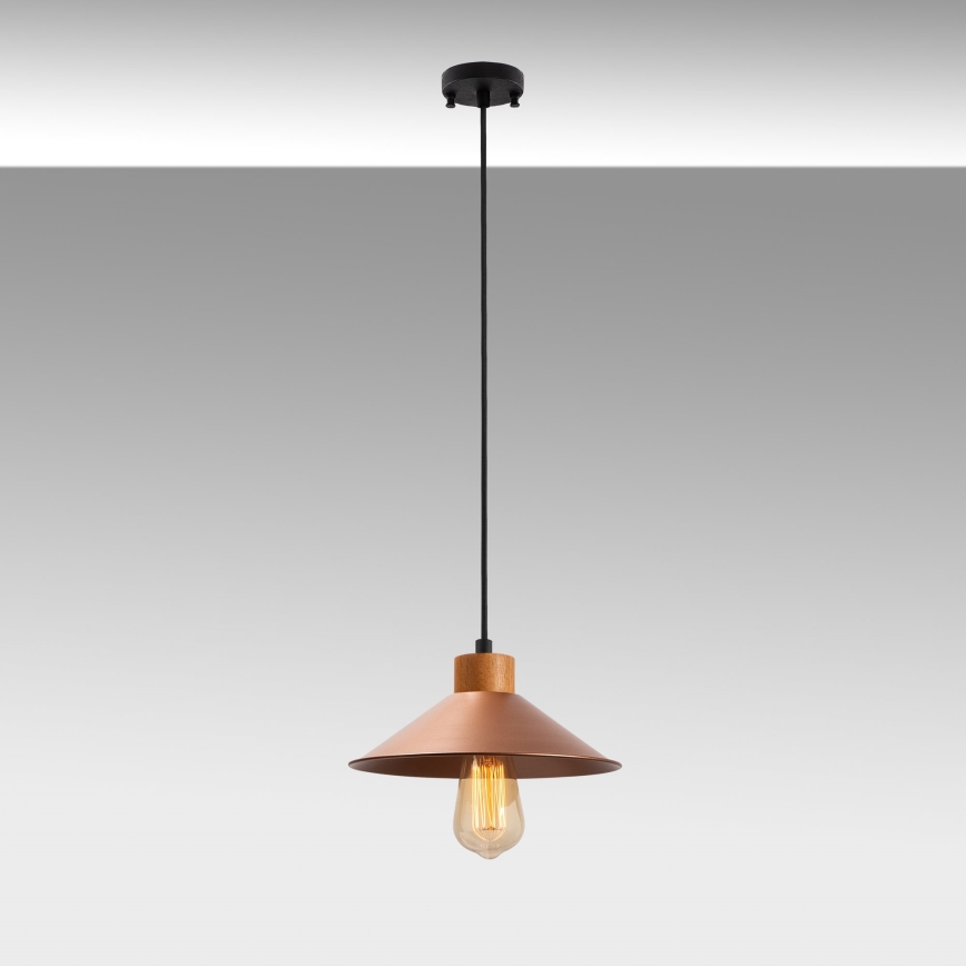 Lampa wisząca MANAVGAT 1xE27/40W/230V miedź / brąz