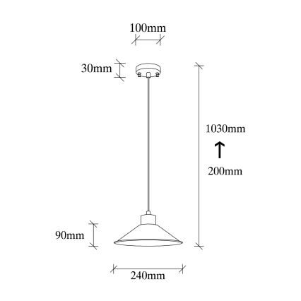 Lampa wisząca MANAVGAT 1xE27/40W/230V miedź / brąz