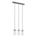 Lampa wisząca MARKUS na lince 3xE27/15W/230V czarna/dąb