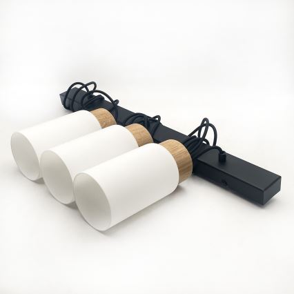 Lampa wisząca MARKUS na lince 3xE27/15W/230V czarna/dąb