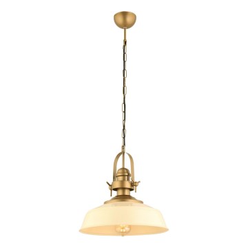 Lampa wisząca MONZA 1xE27/40W/230V 35 cm beżowa/brązowa