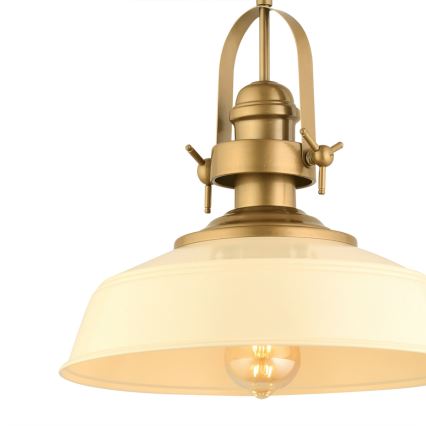 Lampa wisząca MONZA 1xE27/40W/230V 35 cm beżowa/brązowa