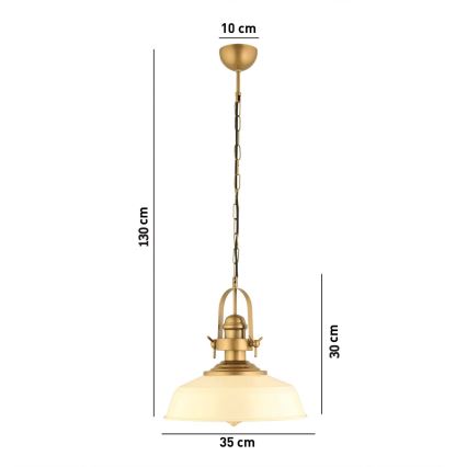 Lampa wisząca MONZA 1xE27/40W/230V 35 cm beżowa/brązowa