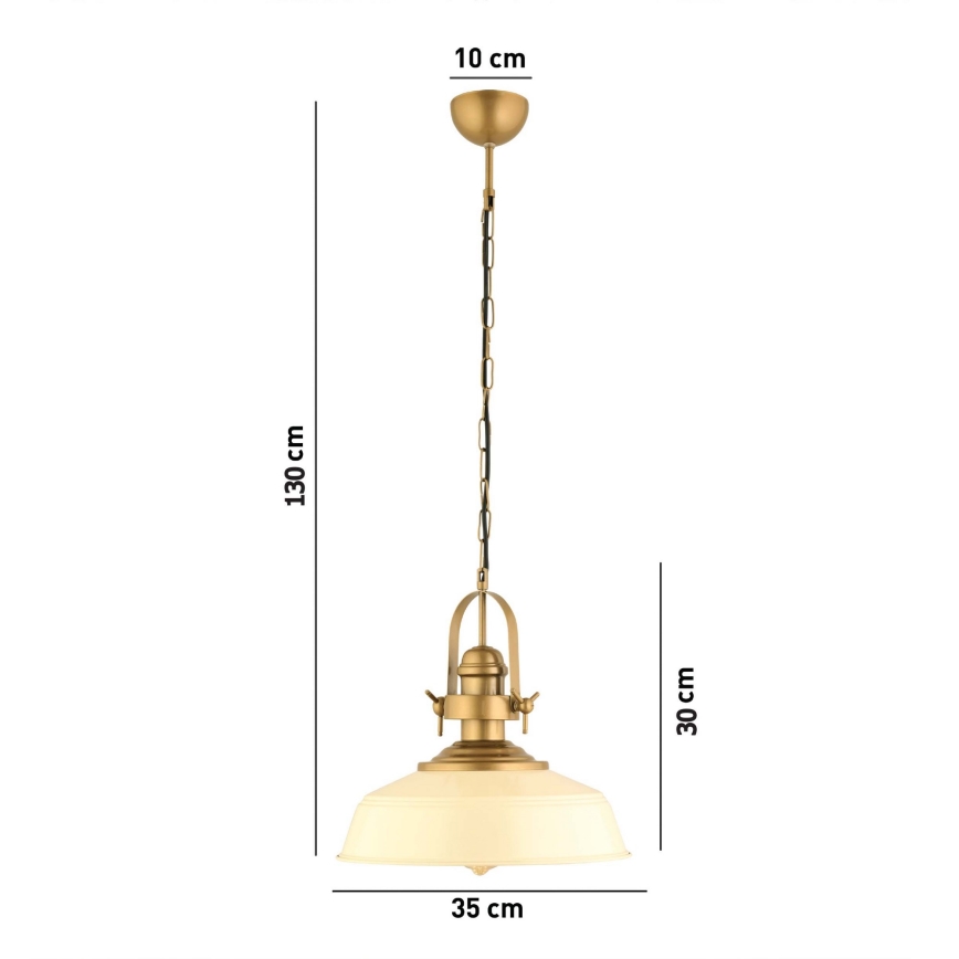 Lampa wisząca MONZA 1xE27/40W/230V 35 cm beżowa/brązowa