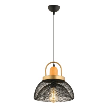 Lampa wisząca MONZA 1xE27/40W/230V o średnicy 29 cm czarna/złota