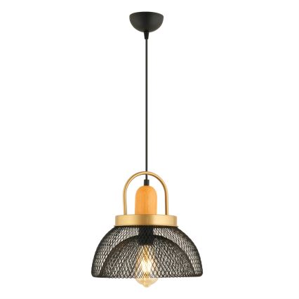 Lampa wisząca MONZA 1xE27/40W/230V o średnicy 29 cm czarna/złota