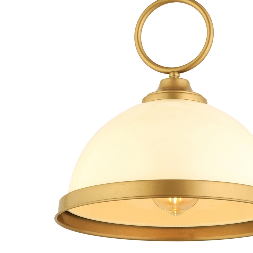 Lampa wisząca MONZA 1xE27/40W/230V średnica 26 cm kremowa/brązowa