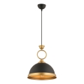 Lampa wisząca MONZA 1xE27/40W/230V średnica 30 cm czarna/brązowa