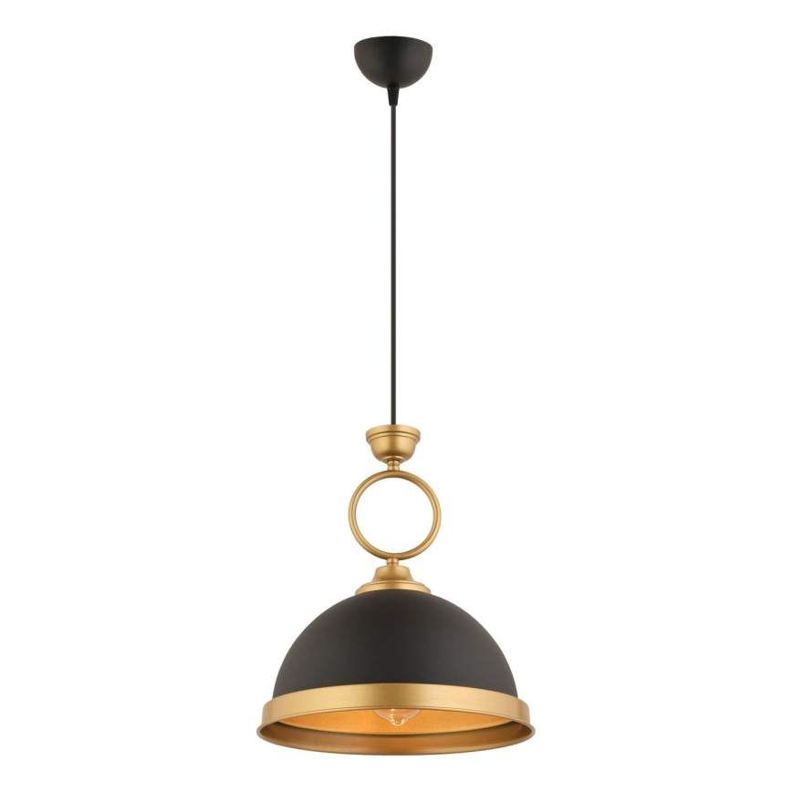 Lampa wisząca MONZA 1xE27/40W/230V średnica 30 cm czarna/brązowa