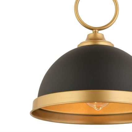 Lampa wisząca MONZA 1xE27/40W/230V średnica 30 cm czarna/brązowa
