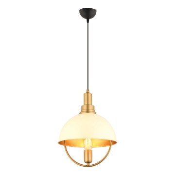 Lampa wisząca MONZA 1xE27/40W/230V średnica 30 cm kremowa/złota