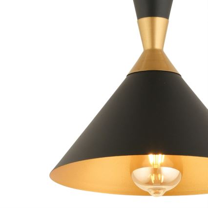 Lampa wisząca MONZA 1xE27/40W/230V Ø 25 cm czarna/złota