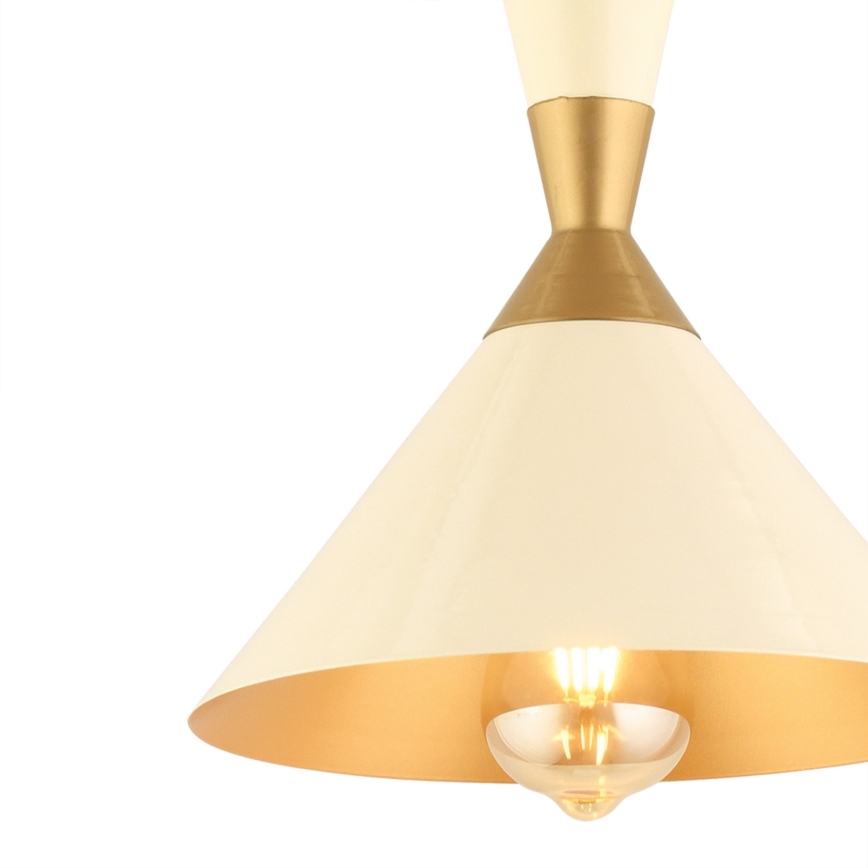 Lampa wisząca MONZA 1xE27/40W/230V Ø 25 cm kremowa/złota
