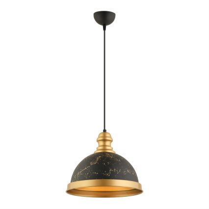 Lampa wisząca MONZA 1xE27/40W/230V Ø 29 cm czarna/brązowa