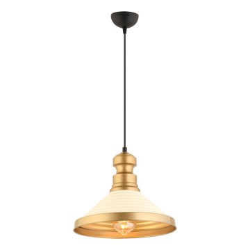 Lampa wisząca MONZA 1xE27/40W/230V Ø 30 cm kremowa/złota