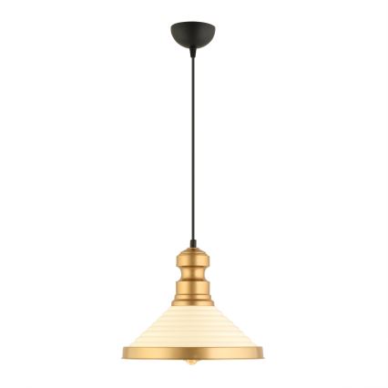 Lampa wisząca MONZA 1xE27/40W/230V Ø 30 cm kremowa/złota