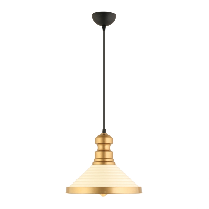 Lampa wisząca MONZA 1xE27/40W/230V Ø 30 cm kremowa/złota