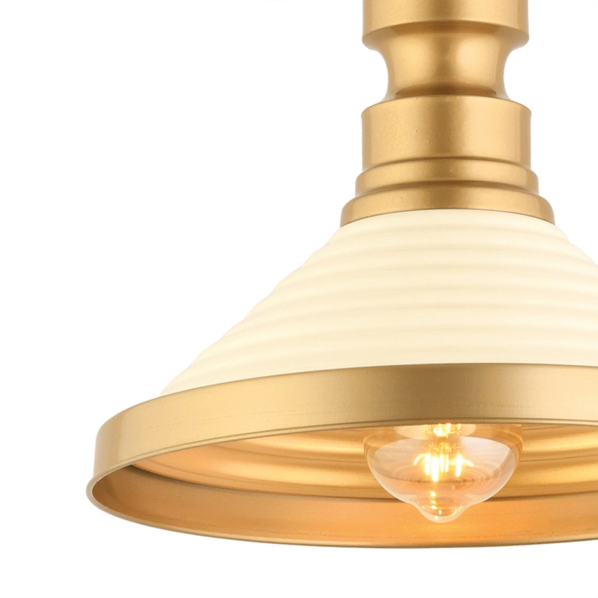 Lampa wisząca MONZA 1xE27/40W/230V Ø 30 cm kremowa/złota