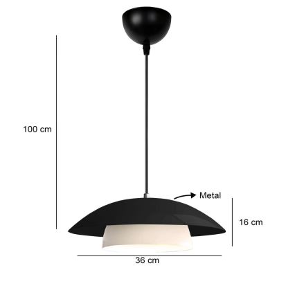 Lampa wisząca MOONLIGH 1xE27/40W/230V czarna