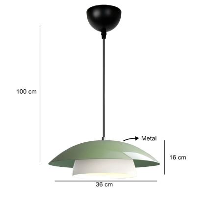 Lampa wisząca MOONLIGH 1xE27/40W/230V zielona