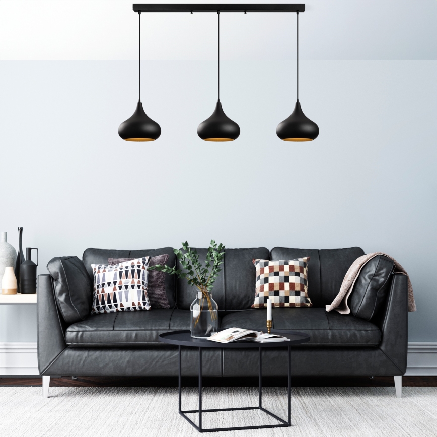 Lampa wisząca MUBA 3xE27/40W/230V czarna
