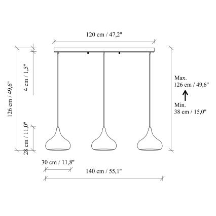 Lampa wisząca MUBA 3xE27/40W/230V czarna